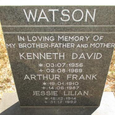 WATSON Arthur Frank 1910-1987 &amp; Jessie Lilian 1914-1992 :: WATSON Kenneth David 1956-1969