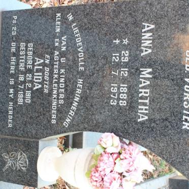 WALT Anna Martha, van der nee VORSTER 1888-1973 :: VORSTER Alida 1910-1981