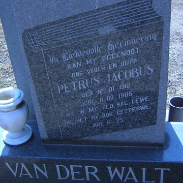 WALT Petrus Jacobus, van der 1912-1985