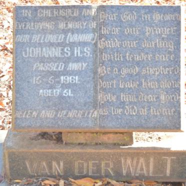 WALT Johannes H.S., van der -1961