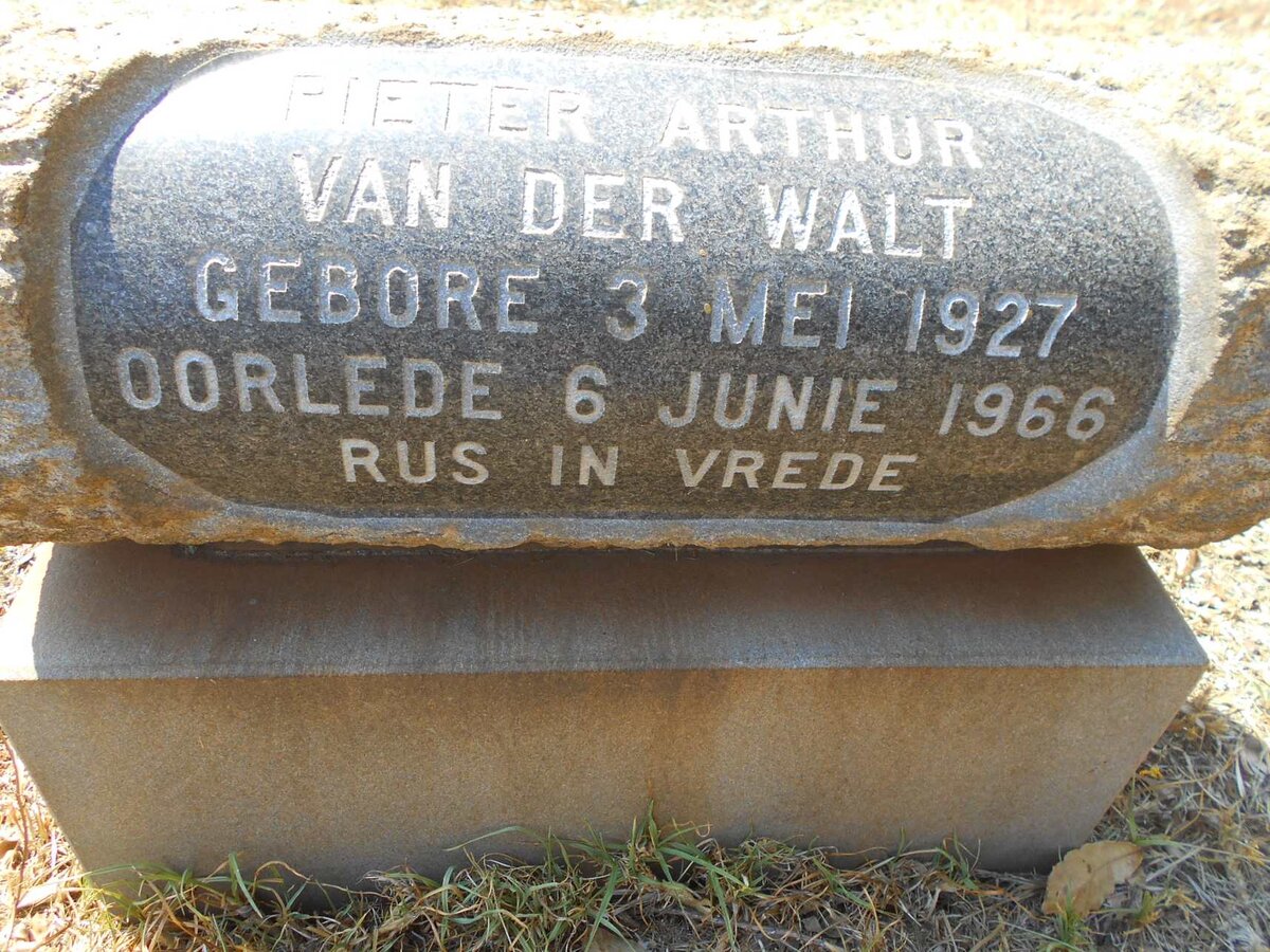 WALT Pieter Arthur, van der 1927-1966