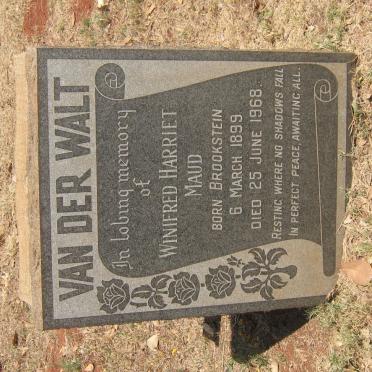 WALT Winifred Harriet Maud, van der nee BROOKSTEIN 1899-1968