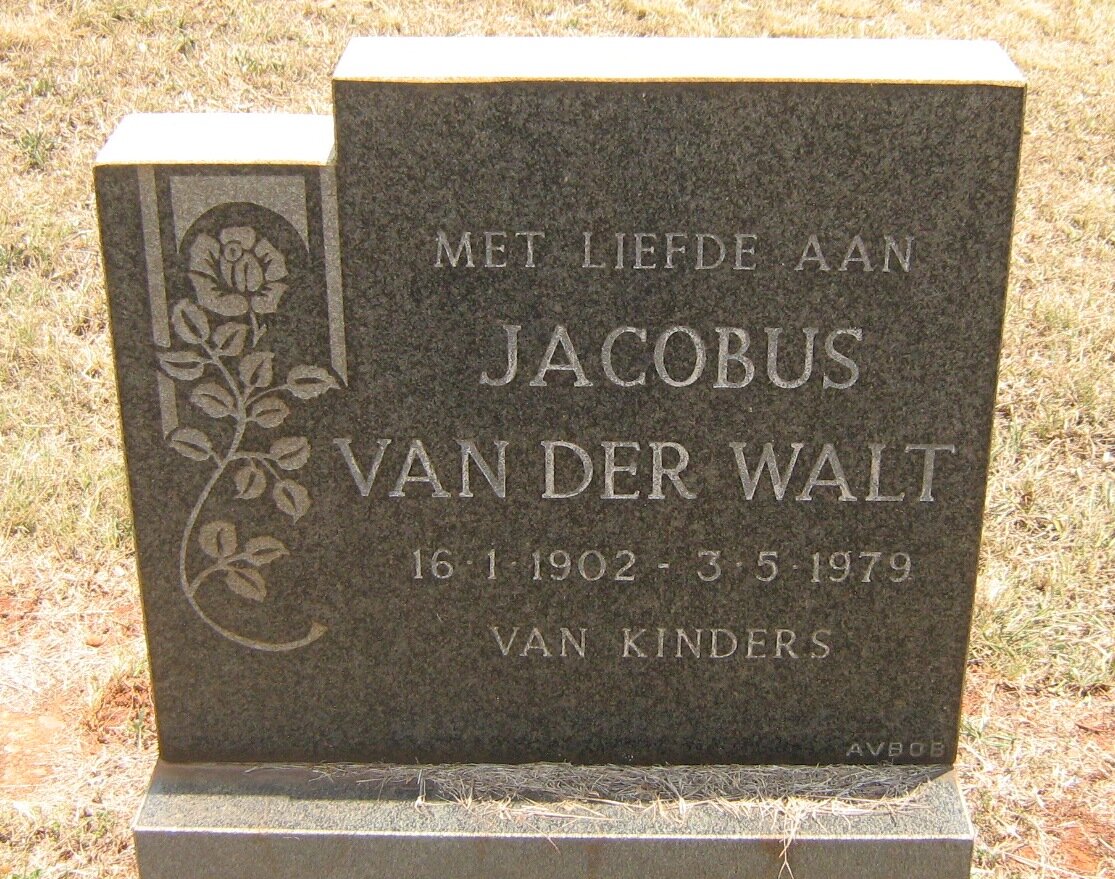 WALT Jacobus, van der 1902-1979