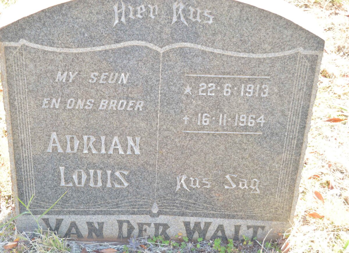WALT Adrian Louis, van der 1913-1964