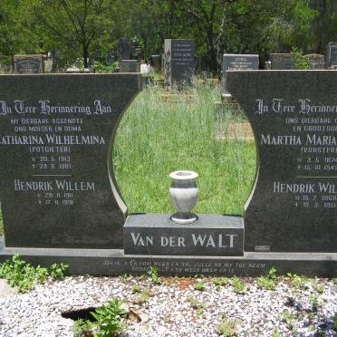 WALT Hendrik Willem, van der 1868-1951 &amp; Martha Maria Jacoba VORSTER 1874-1942