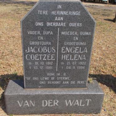 WALT Jacobus Coetzee, van der 1912-1961 &amp; Engela Helena 1922-1996