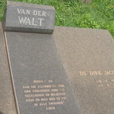 WALT Dirk Jacobus, van der 1919-1985