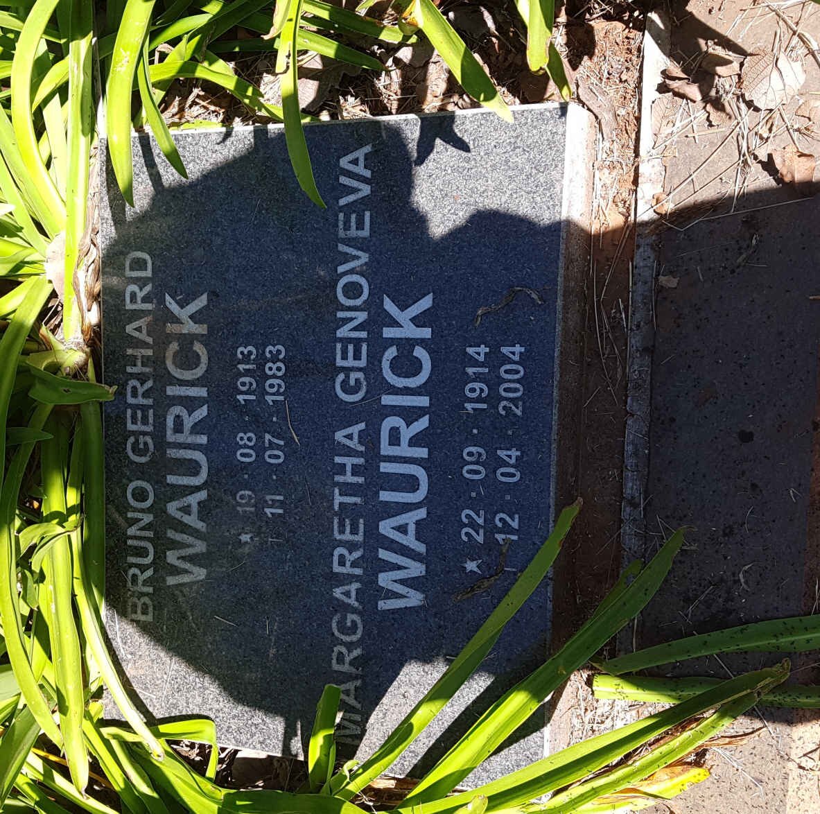 WAURICK Bruno Gerhard 1913-1983 &amp; Margaretha Genoveva 1914-2004