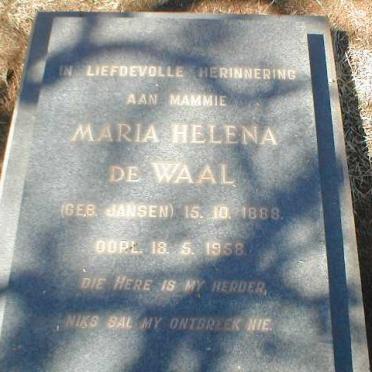 WAAL Maria Helena, de nee JANSEN 1888-1958