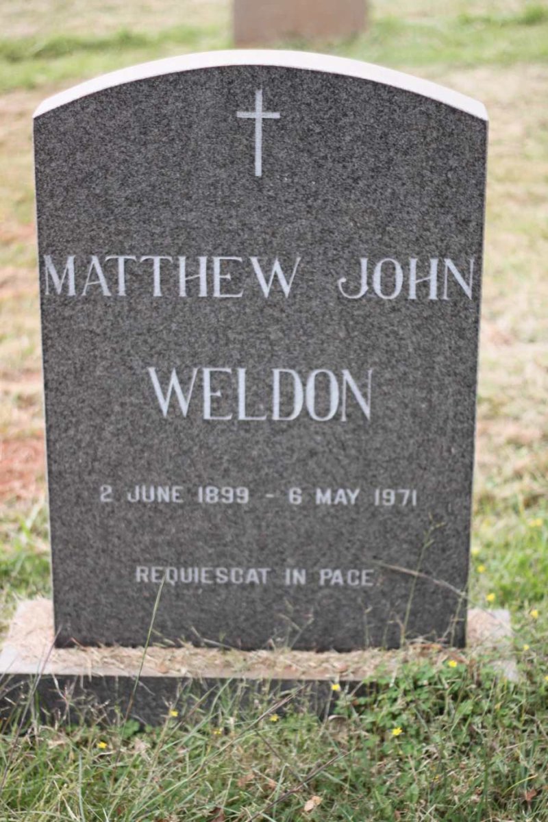 WELDON Matthew John 1899-1971