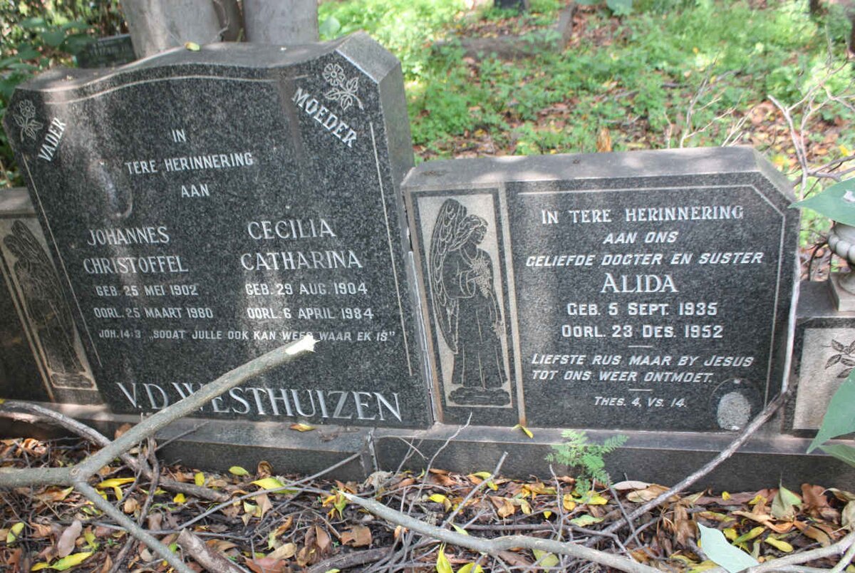 WESTHUIZEN Johannes Christoffel, v.d. 1902-1980 &amp; Cecilia Catharina 1904-1984 :: WESTHUIZEN Alida, v.d. 1935-1952
