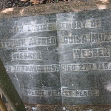 WEBBER Stephen Alfred -1957 &amp; Louisa -1950