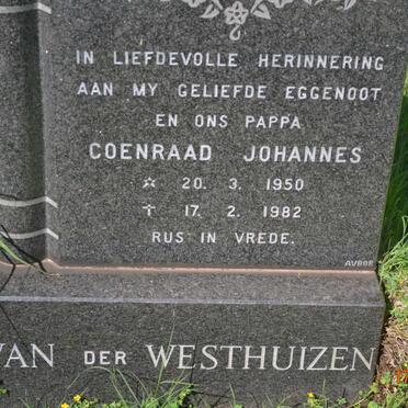 WESTHUIZEN Coenraad Johannes, van der 1950-1982
