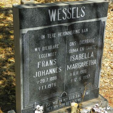 WESSELS Frans Johannes 1898-1976 &amp; Isabella Margaretha 1906-1997