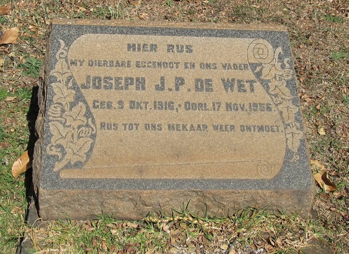 WET Joseph J.P., de 1916-1956