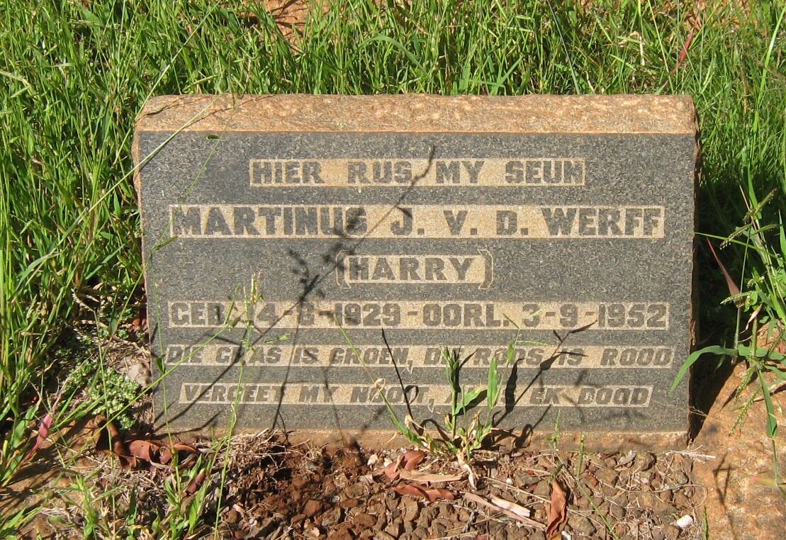 WERFF Martinus J., v.d. 1929-1952