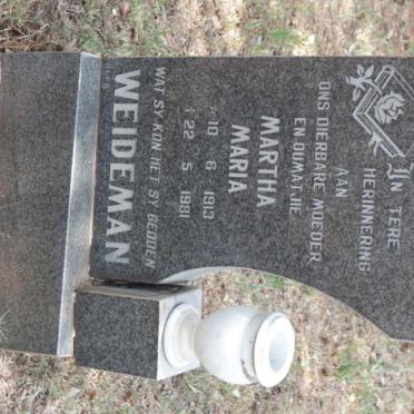 WEIDEMAN Martha Maria 1913-1981
