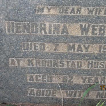 WEBSTER Hendrina -1948