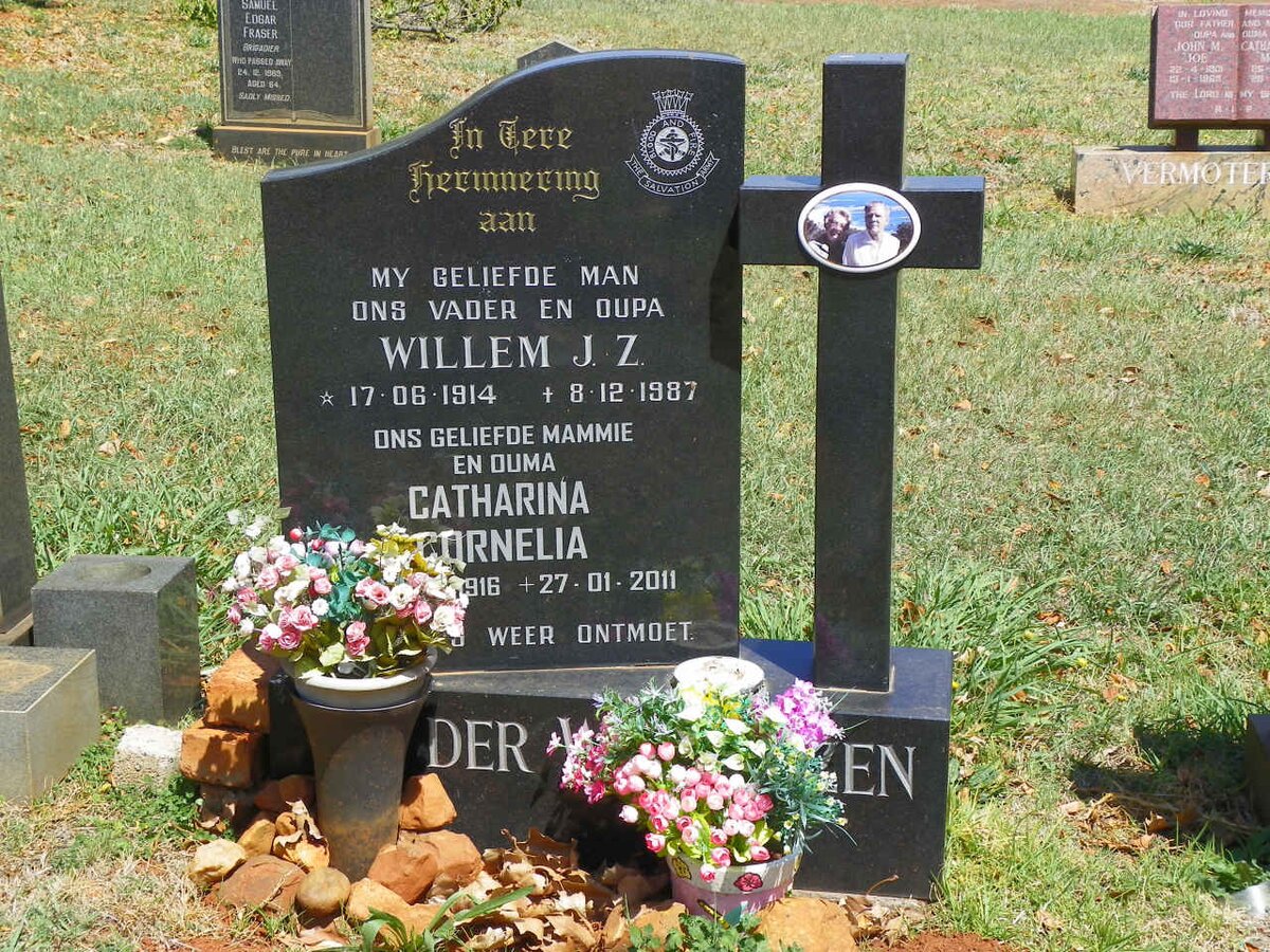 WESTHUIZEN Willem J.Z., van der 1914-1987 &amp; Catharina Cornelia 1916-2011