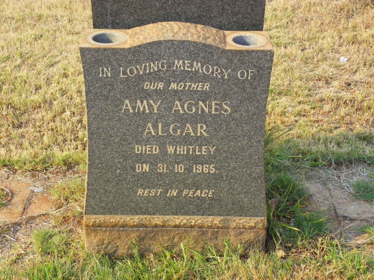 WHITLEY Amy Agnes previously ALGAR -1965