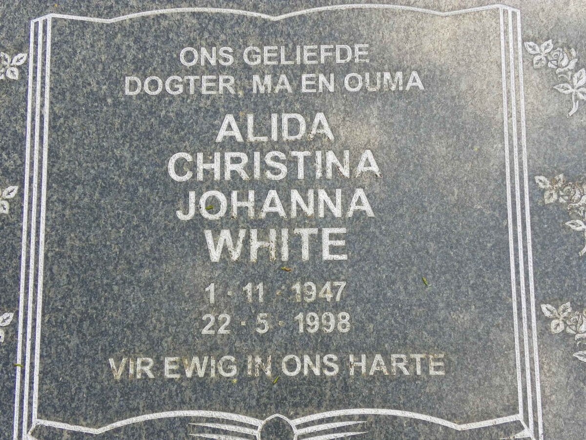 WHITE Alida Christina Johanna 1947-1998