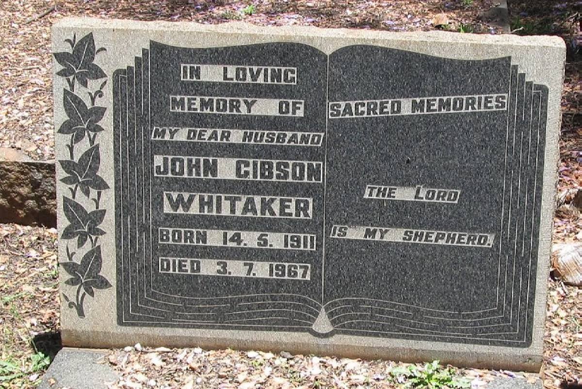 WHITAKER John Gibson 1911-1967