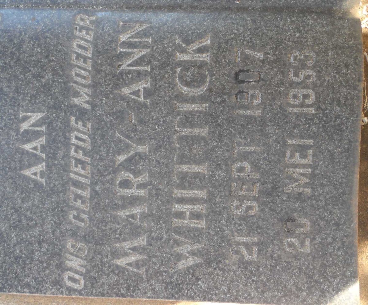 WHITTICK Mary-Ann 1907-1953