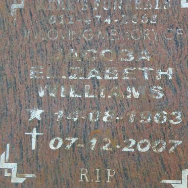 WILLIAMS Jacoba Elizabeth 1963-2007
