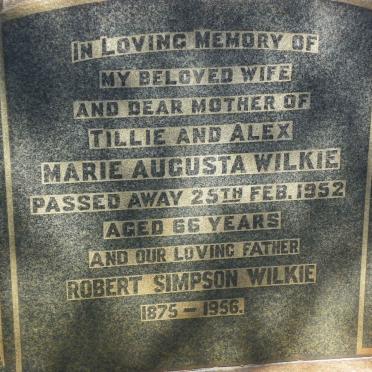 WILKIE Robert Simpson 1875-1956 :: WILKIE Marie Augusta -1952