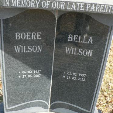 WILSON Boere 1937-2007 &amp; Bella 1937-2013