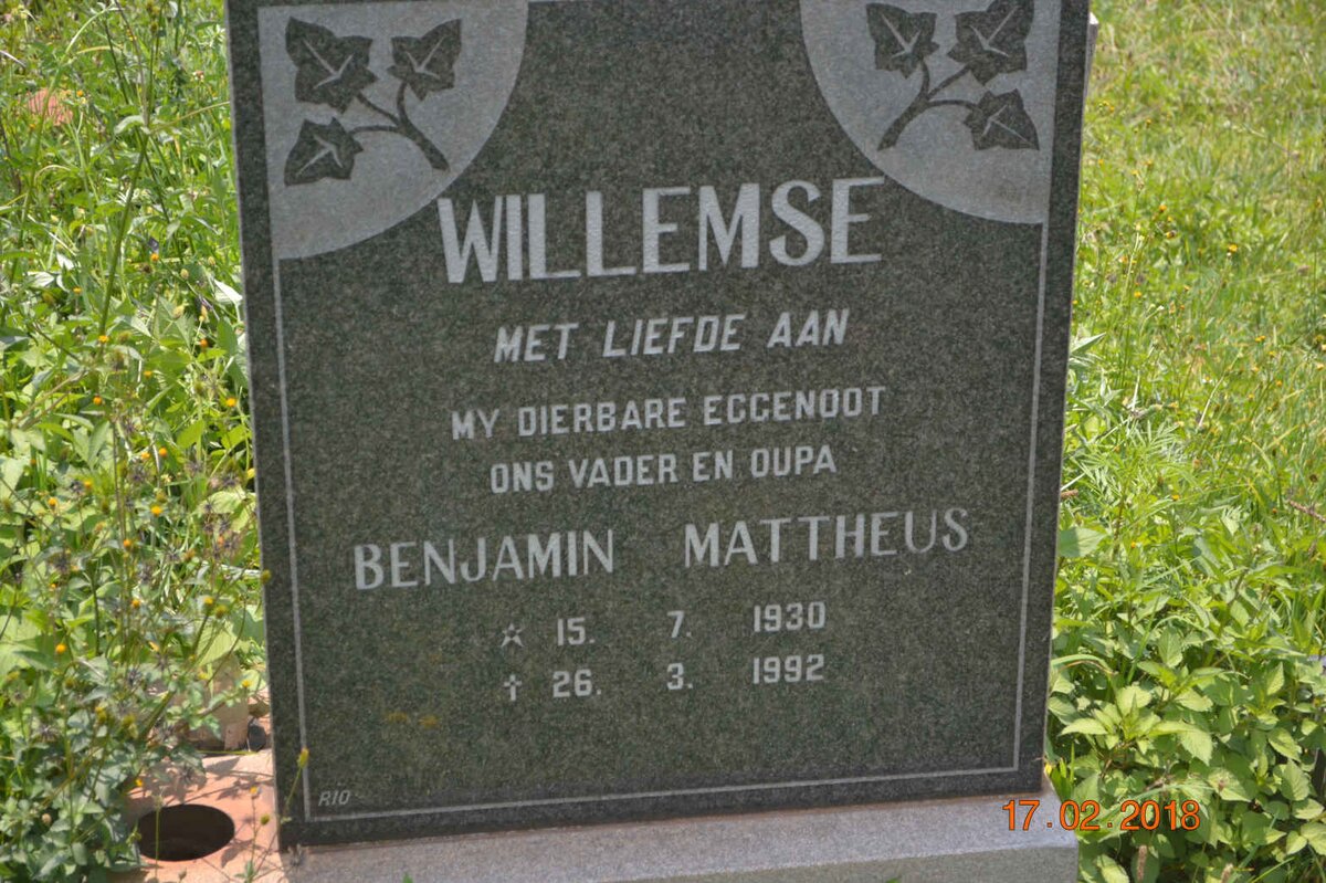 WILLEMSE Benjamin Mattheus 1930-1992