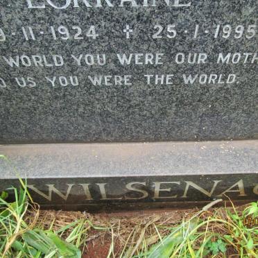 WILSENACH Hendrik 1923-1988 &amp; Lorraine 1924-1995