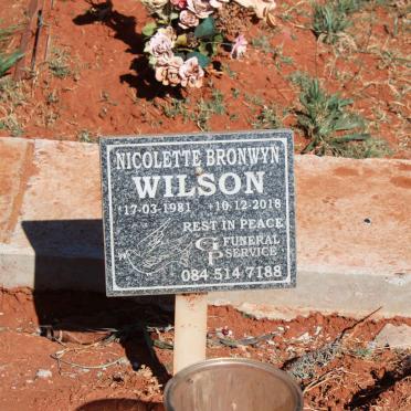 WILSON Nicolette Bronwyn 1981-2018