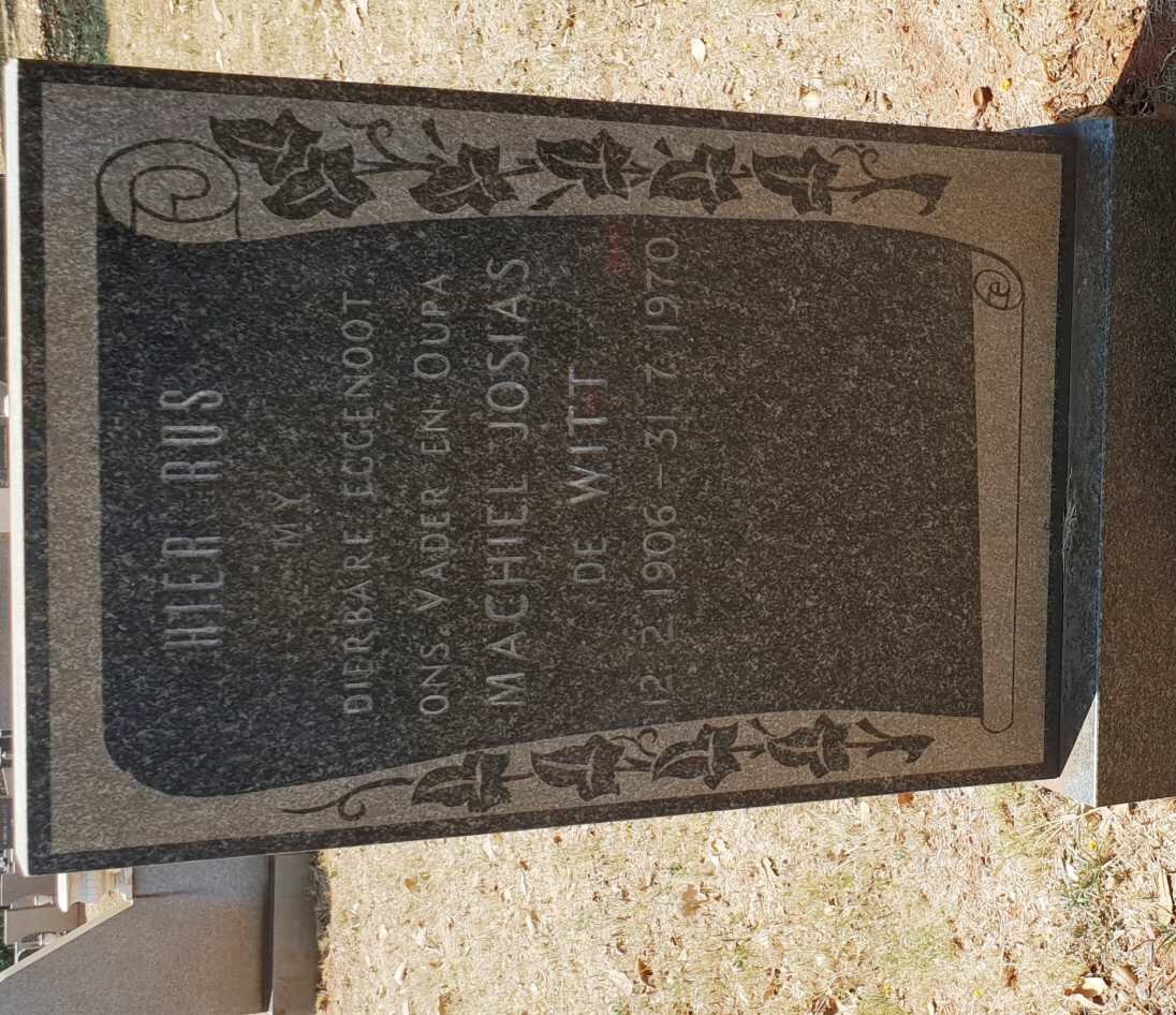 WITT Machiel Josias, de 1906-1970