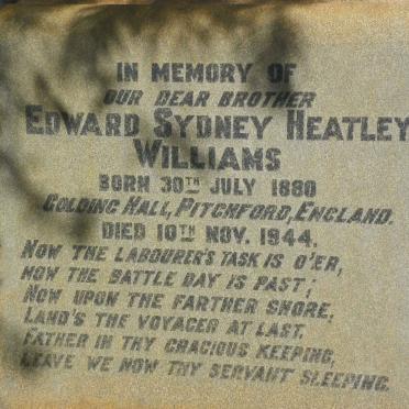 WILLIAMS Edward Sydney Heatley 1880-1944