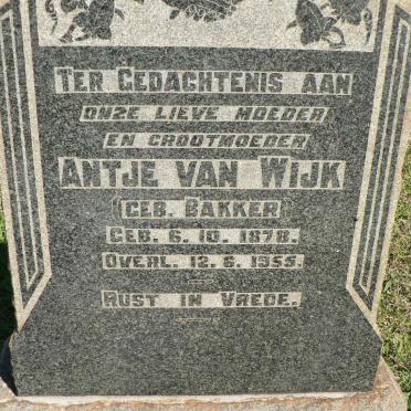 WIJK Antje, van nee BAKKER 1878-1955