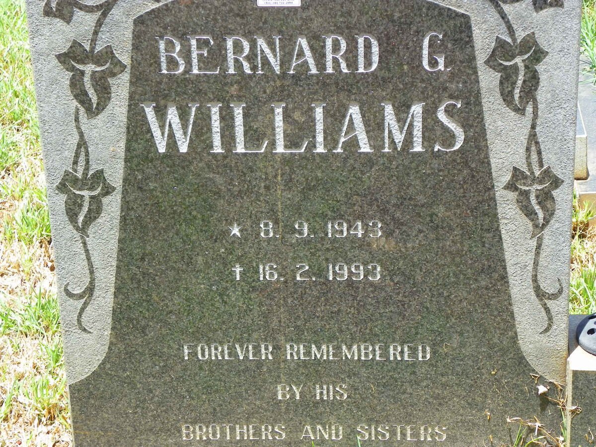 WILLIAMS Bernard G. 1943-1993