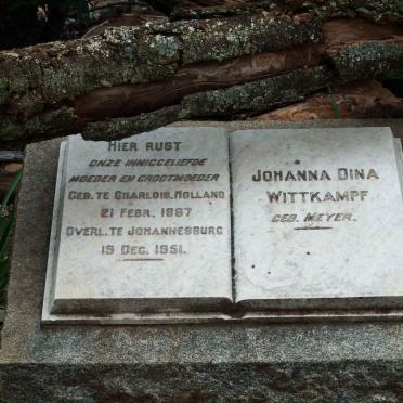 WITTKAMPF Johanna Dina nee MEYER 1887-1951