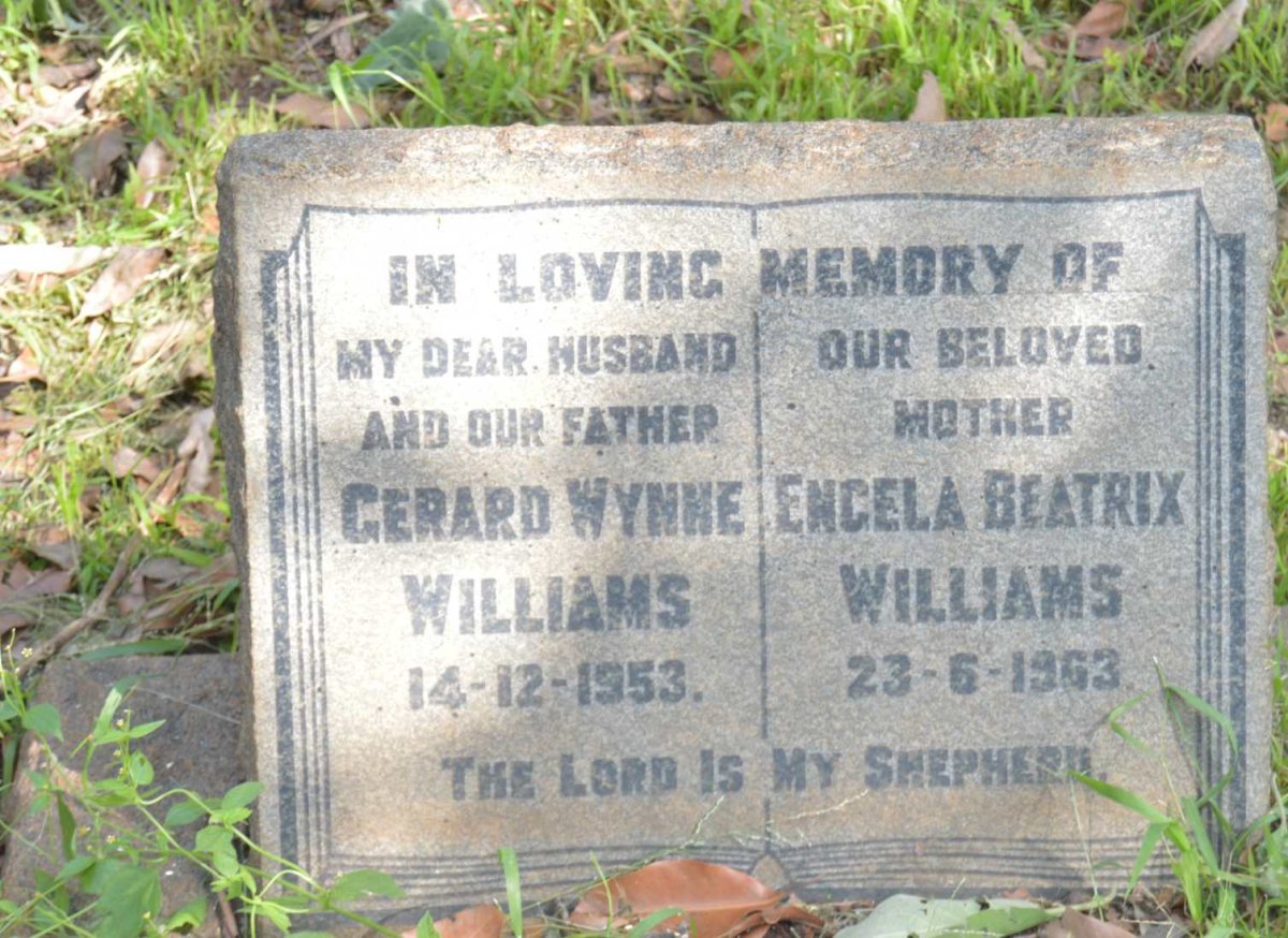 WILLIAMS Gerard Wynne -1953 &amp; Engela Beatrix -1963