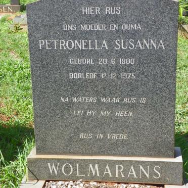 WOLMARANS Petronella Susanna 1900-1975
