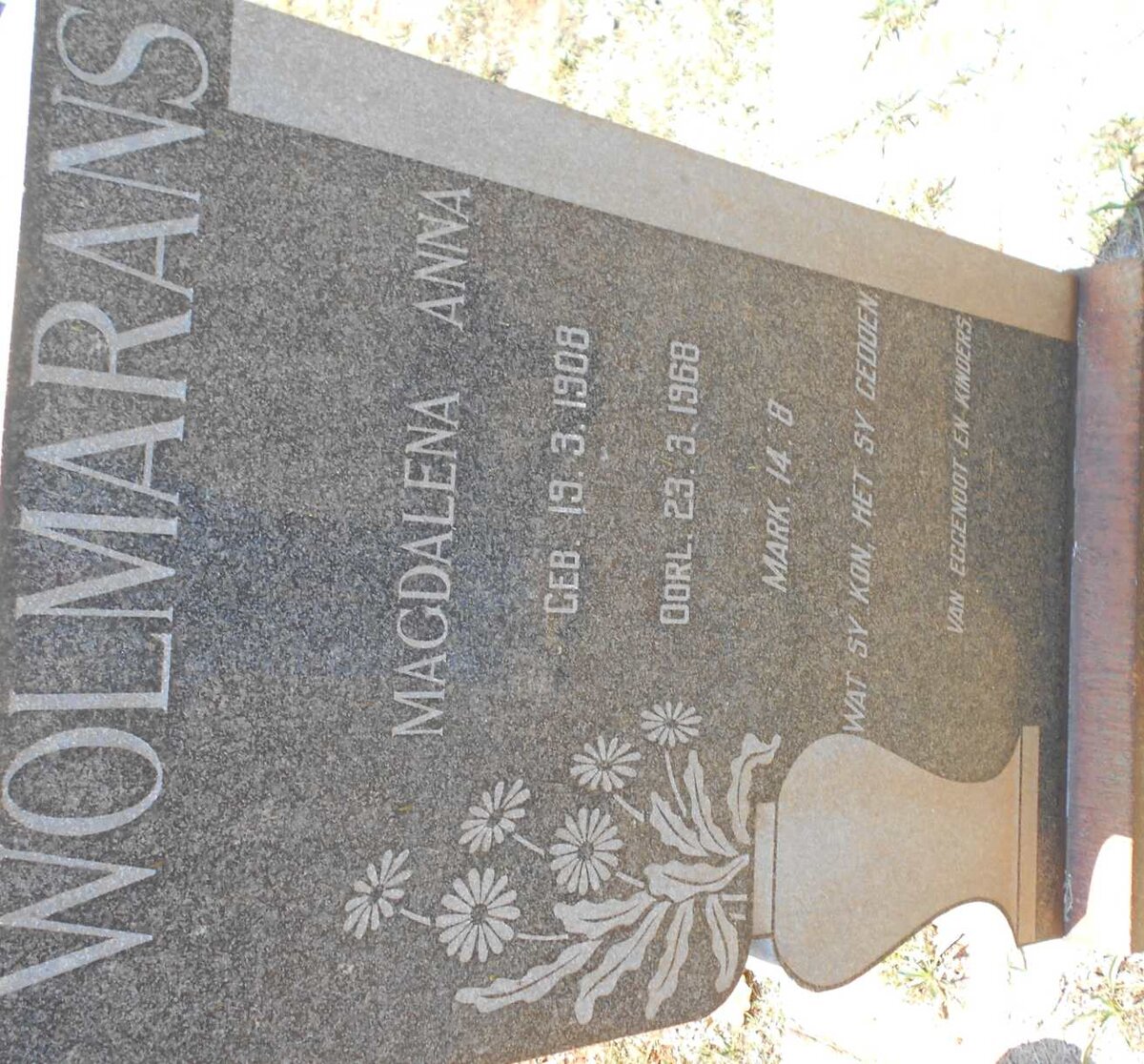 WOLMARANS Magdalena Anna 1908-1968