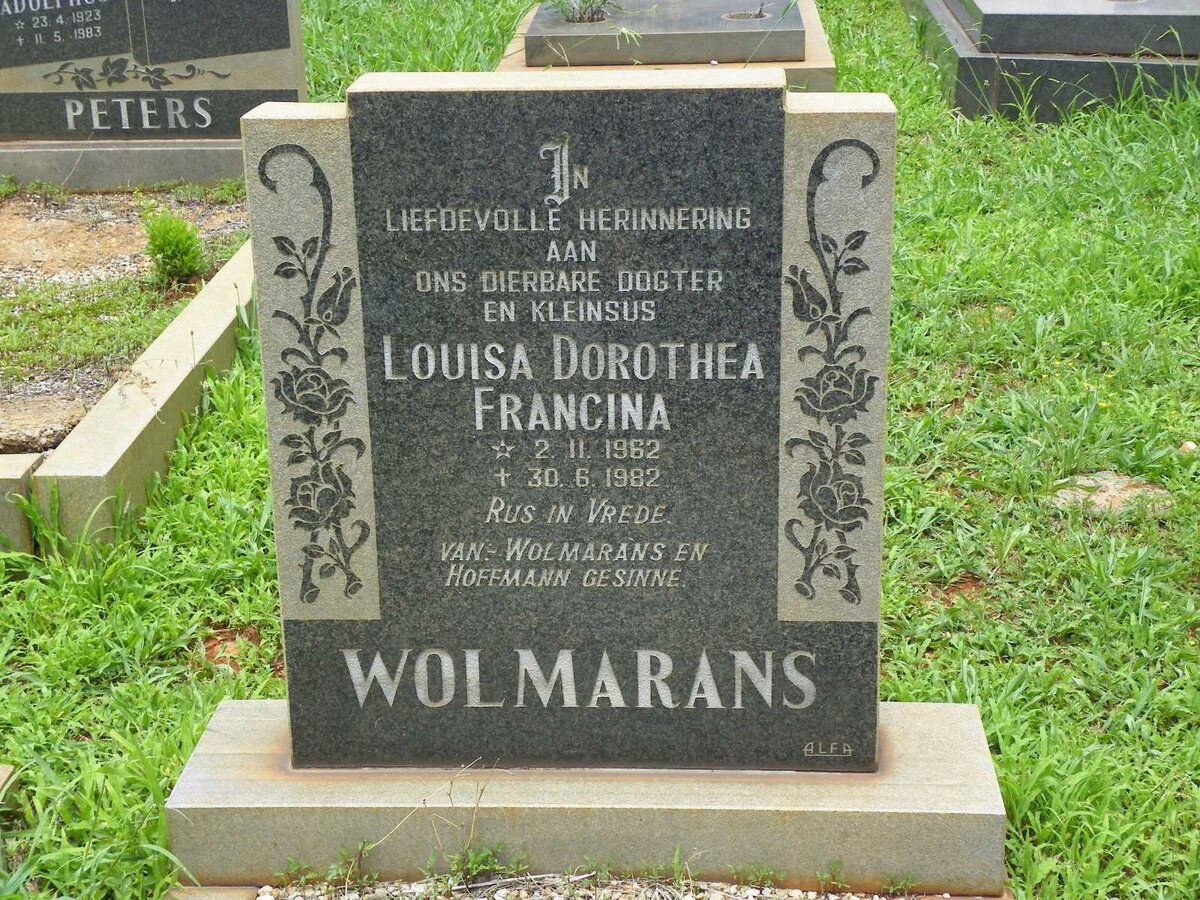 WOLMARANS Louisa Dorothea Francina 1962-1982