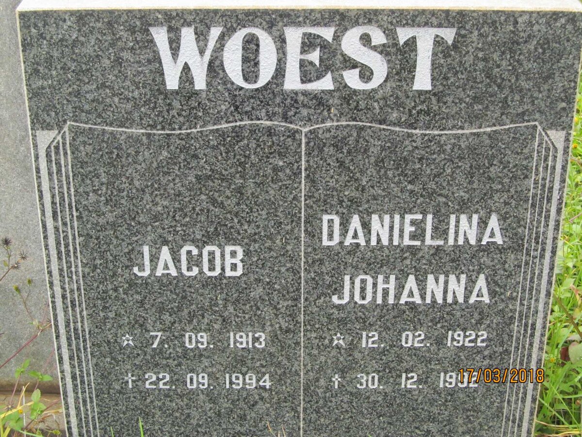 WOEST Jacob 1913-1994 &amp; Danielina Johanna 1922-1992