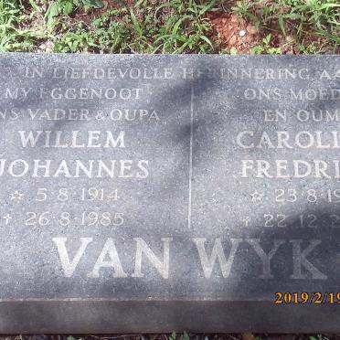 WYK Willem Johannes, van 1914-1985 &amp; Carolina Fredrika 1924-2009