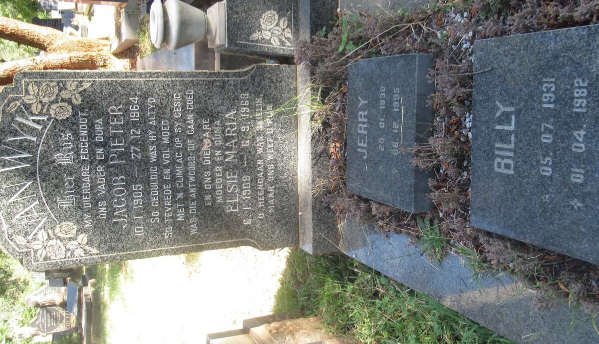 WYK Jacob Pieter, van 1905-1964 &amp; Elsie Maria 1908-1968 :: VAN WYK Jerry 1930-1995 :: VAN WYK Billy 1931-1982