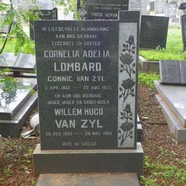 ZYL Willem Hugo, van 1903-1989 &amp; Cornelia Adelia LOMBARD 1902-1975