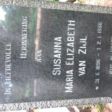 ZIJL Susanna Maria Elizabeth, van 1896-1980