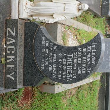 ZACKEY Theresa 1936-1987