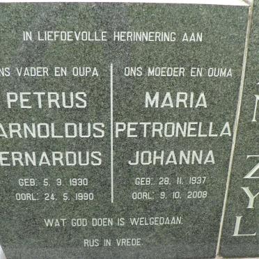 ZYL Petrus Arnoldus Bernardus, van 1930-1990 &amp; Maria Petronella Johanna 1937-2008