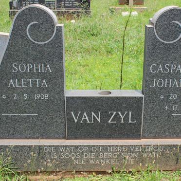 ZYL Casparus Johannes, van 1901-1991 &amp; Sophia Aletta 1908-